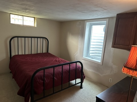 Finished basement bedroom in Edwardsville, Illinois with a casement egress window installed by GHR Egress Windows.