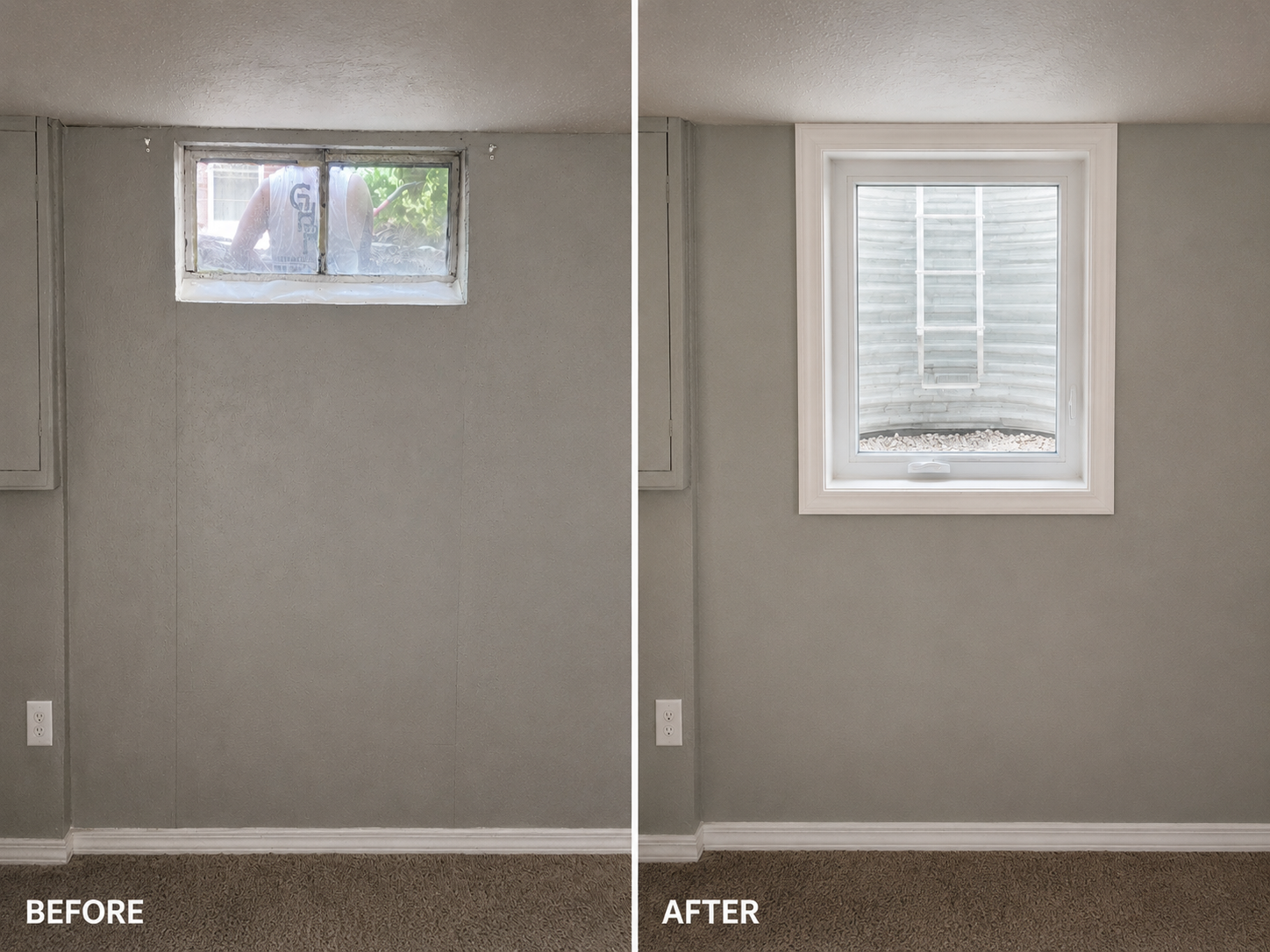 Egress window install in Alton, IL
